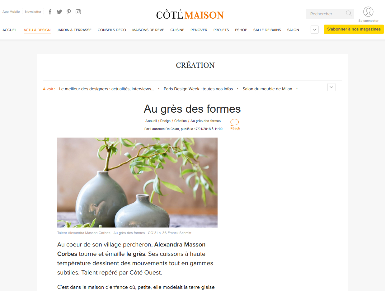 article Côté Maison